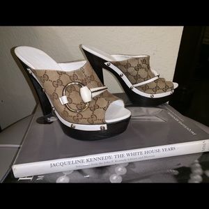 Authentic GUCCI Horsebit Wood Mule/Slide Sandals